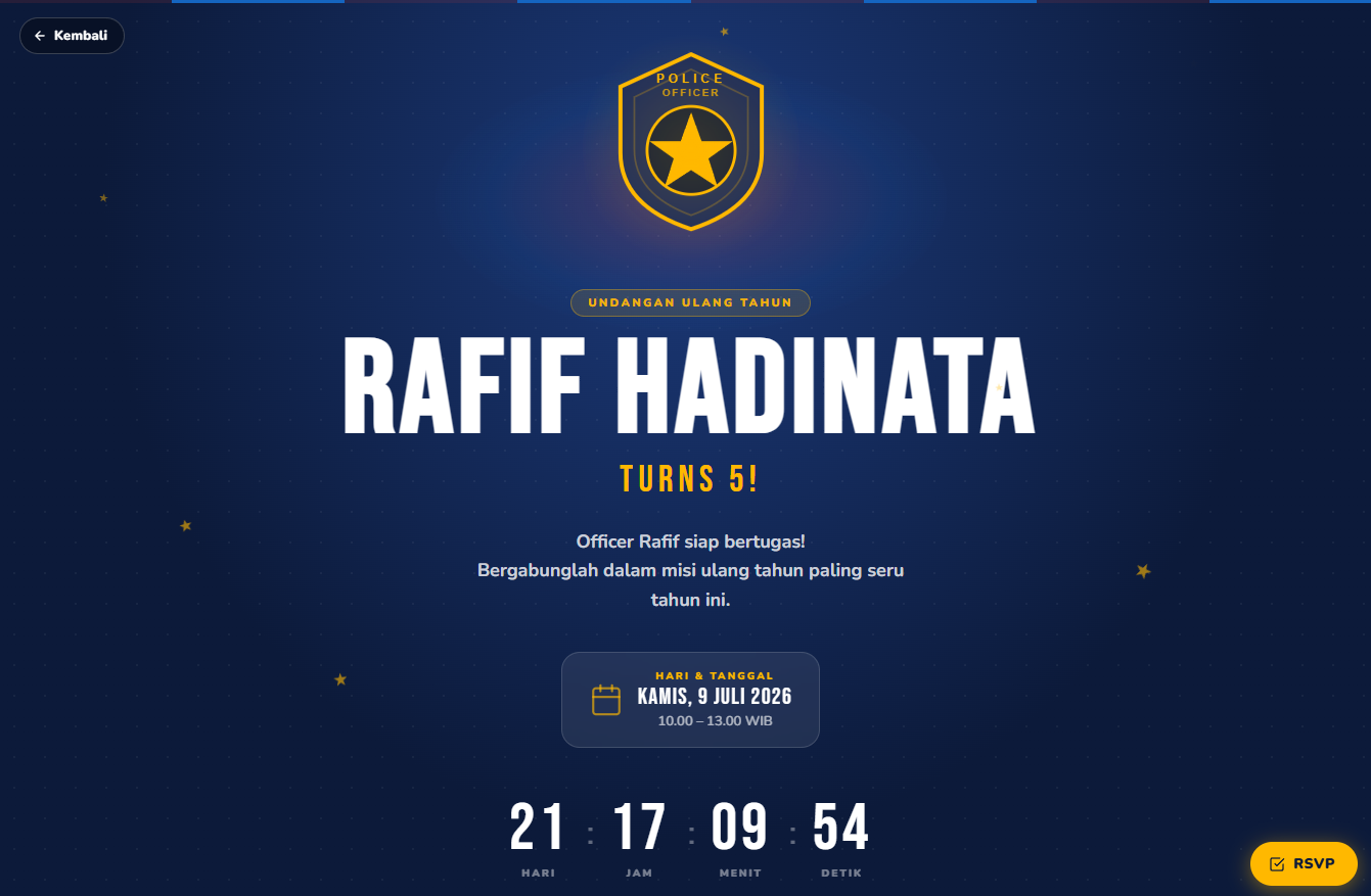 Preview website undangan ulang tahun