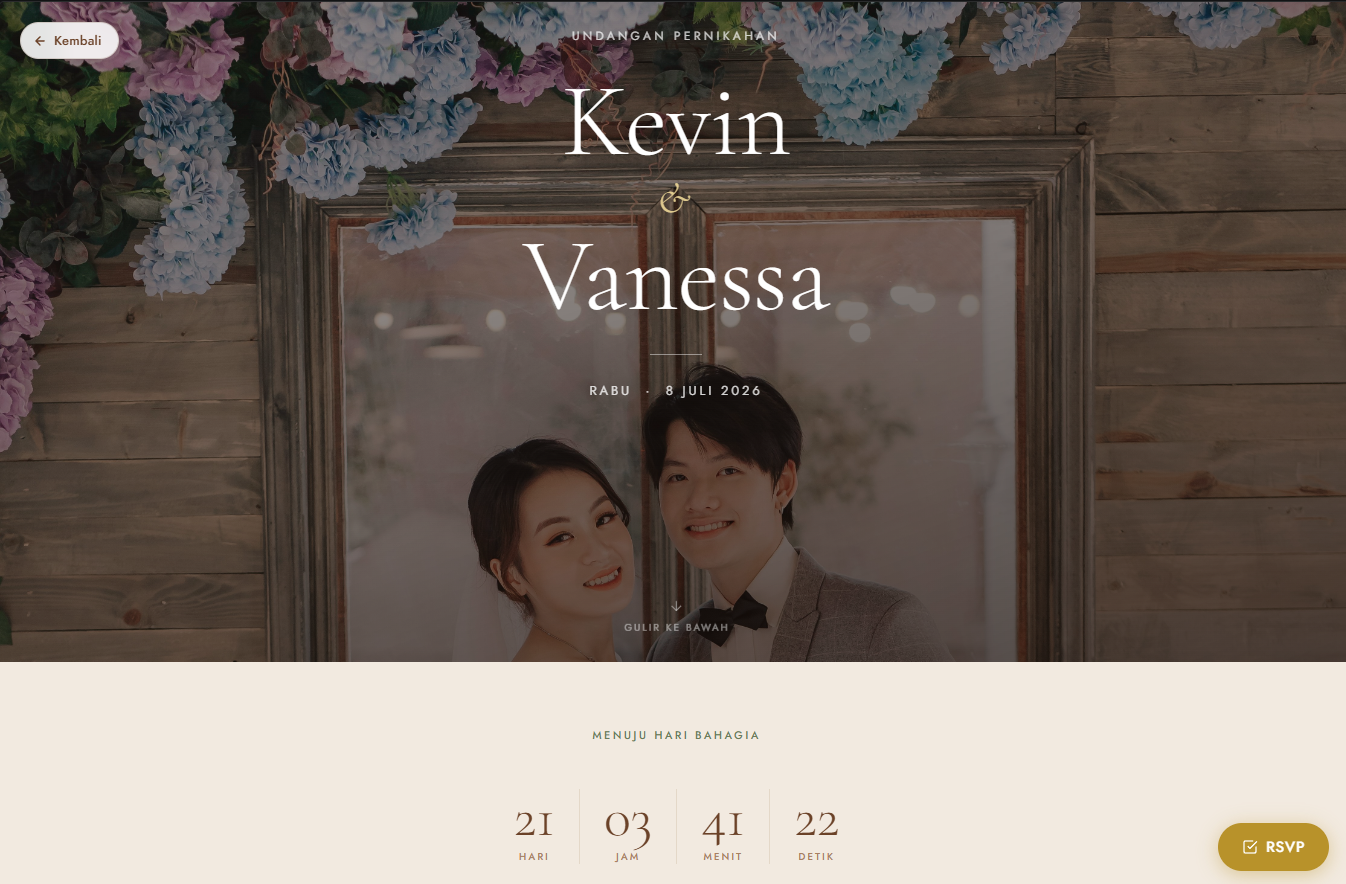 Preview website undangan pernikahan